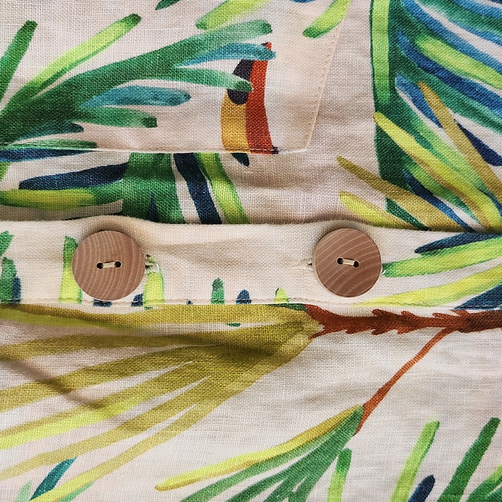 Farm Rio Tropical Print Button-Up Shirt Paradise Romper - Picture 9 of 14